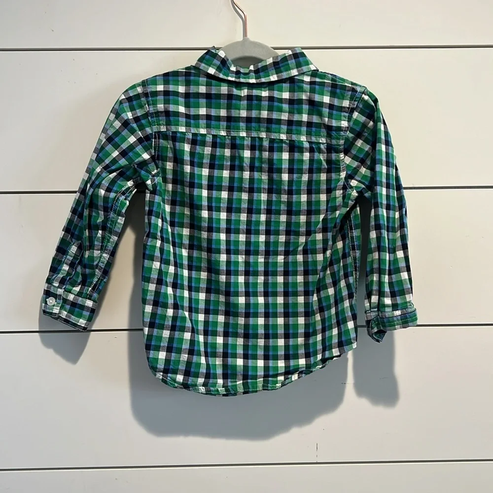 GYMBOREE boys dress shirt in Green and Blue checkered button down